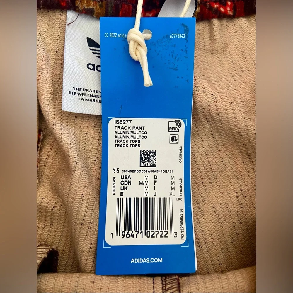 ADIDAS Men's Corduroy Cotton Track Pants IS5277 Size Medium 70’s Style Paisley - Picture 10 of 12